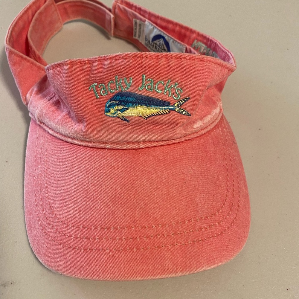 Men’s Hat VISOR - Tacky Jack’s -Red -Orange Beach, Alabama
